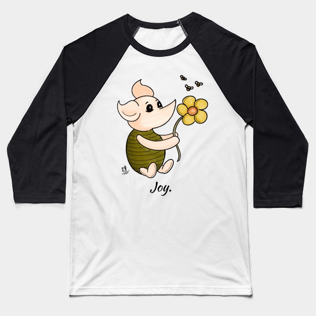 Piglet - Joy Baseball T-Shirt by Alt World Studios